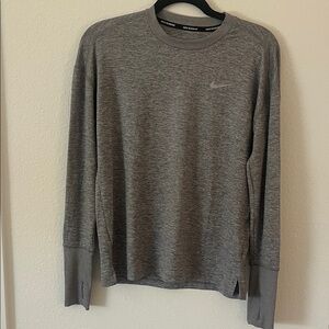 Nike Dry fit Heather Gray Long Sleeve Athletic Shirt Sz S
